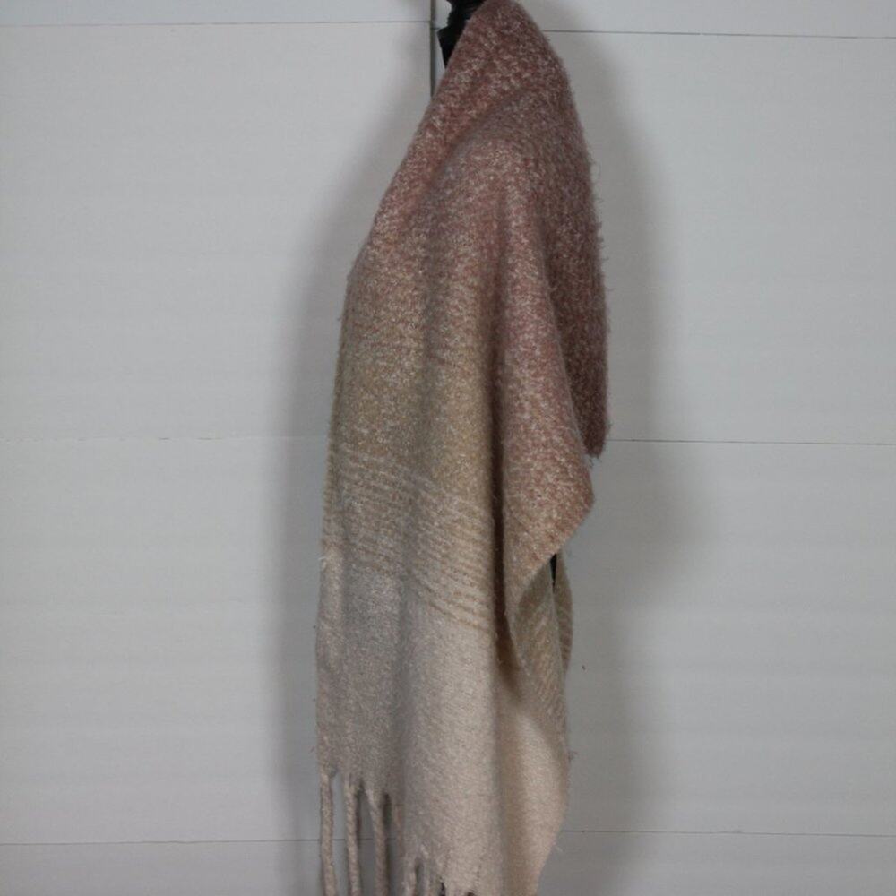 Mersea Large Ombre Cream, Beige, Mauve Knit Scarf - Picture 10 of 12